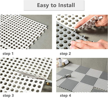 Plastic Bath Mat with Drain Holes and Drainage Pack of 6