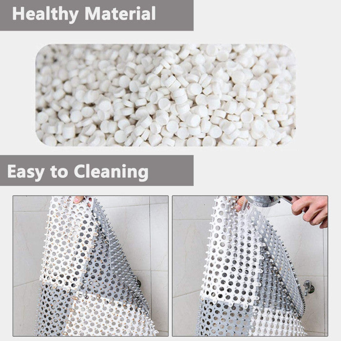 Plastic Bath Mat with Drain Holes and Drainage Pack of 6