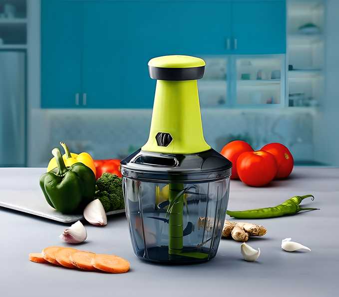 Manual Hand-Press Vegetable Chopper 1000ml